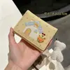Billetera corta estilo coreano, tarjetero multifuncional, diseño lindo de caricatura, plegable, múltiples ranuras para tarjetas, clip para dinero de cuero, elegante y atractivo para estudiantes