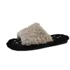 Pantuflas de exterior cómodas de una tira, de felpa, sin cordones, con suela gruesa, pantuflas peludas de moda para mujer, nuevo modelo 2026 con suela suave
