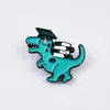 Serie de Dragones de Dibujos Animados Set Combinado de Broches Metálicos Accesorios de Insignias Creativas con Forma de Dinosaurio Accesorios para Ropa Infantil