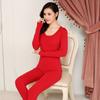 Ropa de Otoño y Pantalones Largos Traje para Mujer Suéter de Algodón Modal Ajustado Delgado Ropa Interior Térmica Invierno del Año Zodiacal de Langsha