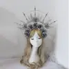Bolsa de Materiais para Coroa Vintage Rococó DIY Show de Vestidos Adereços Exagerados Adereço de Cabeça Preto Bolsa de Acessórios Feita à Mão