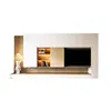 Decoración Moderna para el Hogar Sala de Estar de Apartamento Gabinete de Almacenamiento de Fondo de Pared Completa Gabinete de TV Multifuncional Integrado de Aleación de Aluminio Gabinete de Pared