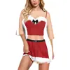 Disfraz de fiesta de Navidad con estampado digital 3D, camiseta y falda navideñas, top de dos piezas falso