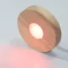 Nueva Base Luminosa Redonda de Madera Maciza Bloqueadora de Luz Antirreflejos LED de Cristal Base Luminosa para Taza de Vidrio de Aromaterapia