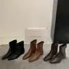 Botas de tacón de cuña elásticas de ajuste ceñido, súper modernas y bonitas para 2026, estilo francés, Botines cortos elegantes Maillard para mujer, principios de otoño