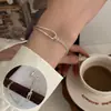 Pulsera de Letras Mobius Dulce Versátil Estilo Coreano para Mujer, Moda Retro, Pulsera Sencilla, Joyería de Mano con Patrón Retorcido