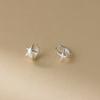 Prata de Lei S925 Nalan Design Exquisito e Simples de Alto Padrão Cravejado com Diamantes Estrela Pentagrama Pequena Estrela-do-Mar Argola de Orelha M06302