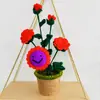 Decoraciones de Interior Tejidas a Mano Similares al Estilo Xiaohongshu, Macetas de Flores Artificiales de Hilo de Ganchillo, Adornos de Flores Artificiales