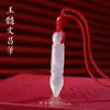 Colgante de Ágata de Hielo Blanco de Calcedonia Natural de Alta Calidad con Diseños de Guanyin, Buda, Hojas, Peces Dorados, Pixiu, Calabaza y Candado de Paz Adornos de Jade