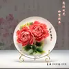 Porcelana de Peônia de Luoyang Atacado Ornamentos Cerâmica Artesanal Decoração de Sala de Estar Prato Pendurado Artesanato Presentes de Inauguração