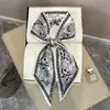 Novo Lenço Longo 2025 Seda Estampado Dupla Face Lenço Elegante Moda Verão Cinto Decorativo Lenço