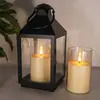 Luz de Vela Eletrônica LED à Prova d'Água IPX7 para Exterior, Cabeça de Gotejamento, Cobertura Acrílica de 4 polegadas, Lâmpada de Vento para Caminho Externo, Luz de Jardim