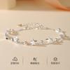 Pulsera de Estrella de Plata Pura S990, Exquisita y Simple Pulsera de Doble Capa de Estrella de Cinco Puntas para Mujer, Estilo Japonés y Coreano Joyería de Cuentas de la Fortuna al Mayoreo