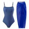Maiô Peça Única Estilo Europeu e Americano Qiaojiayuan em Estoque para Mulheres, Conjunto de Duas Peças Slim Fit com Saia de Chiffon Estampada, Conjunto de Roupa de Banho para Cenas de Fontes Termais