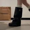Botas de tacón alto estilo punk para mujer 2026, nuevo diseño elegante para figuras petite, botas de campana adelgazantes y que aumentan la altura