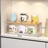 Estante de almacenamiento de escritorio extraíble para cafetera, barra de bar, mesa de comedor, granos de café, bolsitas de té, organizador de tazas de café