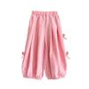 Pantalones de Verano para Niñas 2025 Estilo Coreano Bebé Niña Versátil Casual Suelto Lazo Leggings Casuales Pantalones Linterna