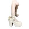 Novos Sapatos Mary Jane de Salto Alto para Outono 2025 para Mulheres, Sapatos Pequenos de Couro, Tiras com Fivelas de Uma Linha, Bico Redondo, Saltos Grossos, Sapatos de Salto Alto para Mulheres