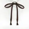 Pajarita JK Rosa Roja Color Sólido [Compra Uno y Llévate Otro Gratis] Cuerda para Corbata Gratis Nudo Corbata Uniforme Corbata de Mujer Lazo