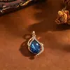 Novo Pingente de Cobre Geométrico Colorido Diamante Folha Gota d'Água Chinês Retrô para Mulheres À Prova d'Água Cor Duradoura Versátil para DIY