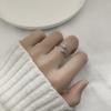 Anel de Casal Coreano de Luxo Leve de Nicho para Homens e Mulheres Simples Elegante Letras Inglesas Abertura de Diamante Anel Ajustável