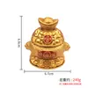 Adorno de Cuenca de Fortuna y Abundancia con Orejas de León, Recopilación de Qi y Riqueza, Cuenca de Abundancia con Tapa de Lingote de Oro, Regalo para Apertura de Negocio, Decoración para el Hogar y la Oficina