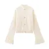 Estação Independente da Amazon Europeia e Americana Transfronteiriça Outono e Inverno 2024 Cardigan de Tricô Chic com Gola Redonda e Costura Vermelha Suéter Feminino