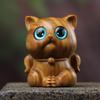 Adornos de gato Kimbo de sándalo verde, gatito de sándalo para escritorio, madera maciza, gatito lindo para jugar, regalos