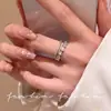 Anel aberto com zircônia microincrustada para mulheres, design de nicho de luxo leve, sensação de alta qualidade, anel para o dedo indicador, acessório moderno, simples e versátil