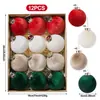 Bolas de Natal de veludo transfronteiriças 6CM-12pcs bolas embrulhadas em tecido Decorações de Natal Pingentes de decoração de cena de Natal