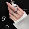 Anillo de plata s925 para mujer, estilo coreano, moderno, sencillo, esmaltado, con anillo abierto y giratorio J7036