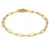Moda Ins Europeia e Americana Simples Versátil Pulseira Joia Feminina Aço Inoxidável Banhado a Ouro 18K Corrente de Clipe de Papel Colar