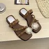 Pantuflas de Estilo Francés para Mujer para Usar con Faldas, Sandalias de Deslizamiento con Suela Gruesa de Tacón Medio de Lunares Verano 2026, Muy Elegantes y Geniales
