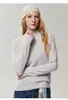 Kang Sai Ni Primera Línea Listo para Usar Cuello Alto 100% Cachemira Suéter para Mujer Manga Larga Tejido de Punto Holgado Capa Base Suéter Otoño Invierno
