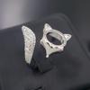 Anillo de plata S925 portaanillo vacío personalidad Zorro Hao incrustado diseño de modelo de calabaza cara de huevo Posición de piedra 6x 8 8x 10 base plana