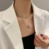 Collar Apilado de Doble Capa para Mujer, Cadena Decorativa Metálica Larga y Sencilla para Sudaderas y Suéteres, Nuevo Modelo Geométrico de Metal para Hombre en 2021