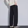 Pantalones casuales de punto de sarga con caída, nueva colección otoño e invierno, cortavientos, cálidos, con felpa, amigables con la piel, suaves, de pierna recta, pantalones crujientes para hombre