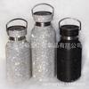 Botella de Agua Deportiva de Gran Capacidad al por Mayor de Acero Inoxidable 316 con Diamantes, Taza de Viaje Aislada para Coche, Taza de Café Tachonada de Diamantes