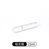 En stock: Botellas de spray cilíndricas de tapa plana de 15 ml para perfume, botellas vacías cosméticas, botellas de perfume rellenables convenientes