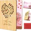Cartão de felicitações tridimensional criativo com envelope vermelho pode ser escrito design de amor de árvore Dia dos Namorados Cartão de felicitações de Dia das Mães