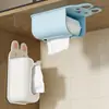 Caja de Pañuelos de Pared para Baño, Caja de Almacenamiento para Toallas Faciales, Caja de Pañuelos Creativa sin Perforaciones para Cocina, Portarrollos de Papel de Dibujos Animados