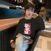 Conjunto de moda de alta gama estilo coreano para niñas, camiseta de manga larga con estampado de dibujos animados, ropa de primavera y otoño, camiseta versátil y elegante de moda para bebés