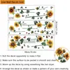 Pegatina de Pared de Girasol y Mariposa Flor Realista Planta Adhesiva Decoración de Fondo para Hogar Dormitorio Sala de Estar Entrada