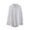 [Oufan] 7886 Camisa Branca Feminina 2022 Outono Nova Camisa Estilo Coreano Solta Francesa Empilhada Manga Longa