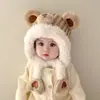 Gorro y bufanda para niños, gorro de una pieza, invierno, con felpa, extra grueso, gorro con protección para orejas de bebé, niño, niña, a prueba de viento, conjunto de dos piezas, moderno