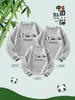 Vestido Estilo Chinês Tendência Nacional Família de Pandas para Família de Três e Quatro Suéter Primavera e Outono Novo Top Branco Camiseta Básica