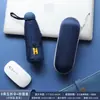 Paraguas de cápsula de bolsillo con 50% de descuento para lluvia y sol, compacto y portátil, con logo impreso, protección solar, protección UV, para mujer