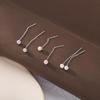 S925 Sterling Silver Pearl Ear Line Japonês e Coreano Moda Básica Natural Pérola de Água Doce Brincos Cuidado Orelha 8503