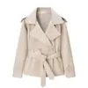 2026 nuevo ZA AliExpress más vendido estilo europeo y americano de color liso para mujer, chaqueta corta, gabardina