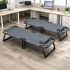 Cama de campaña militar de tela Oxford cama plegable de dos pliegues para una persona silla reclinable simple para descanso de almuerzo en la oficina camping al aire libre compañero de cama